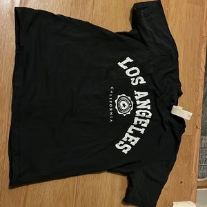 los angeles slightly-cropped grayish navy shirt